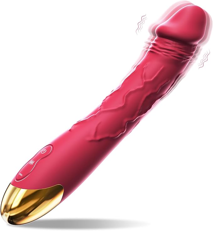 7.6 Inch Realistic Dildo Vibrator for Women，10 Powerful Vibration Modes for Clitoral and G-spot Stimulation, Waterproof Rose Adult Sex Toys for Women and Couples