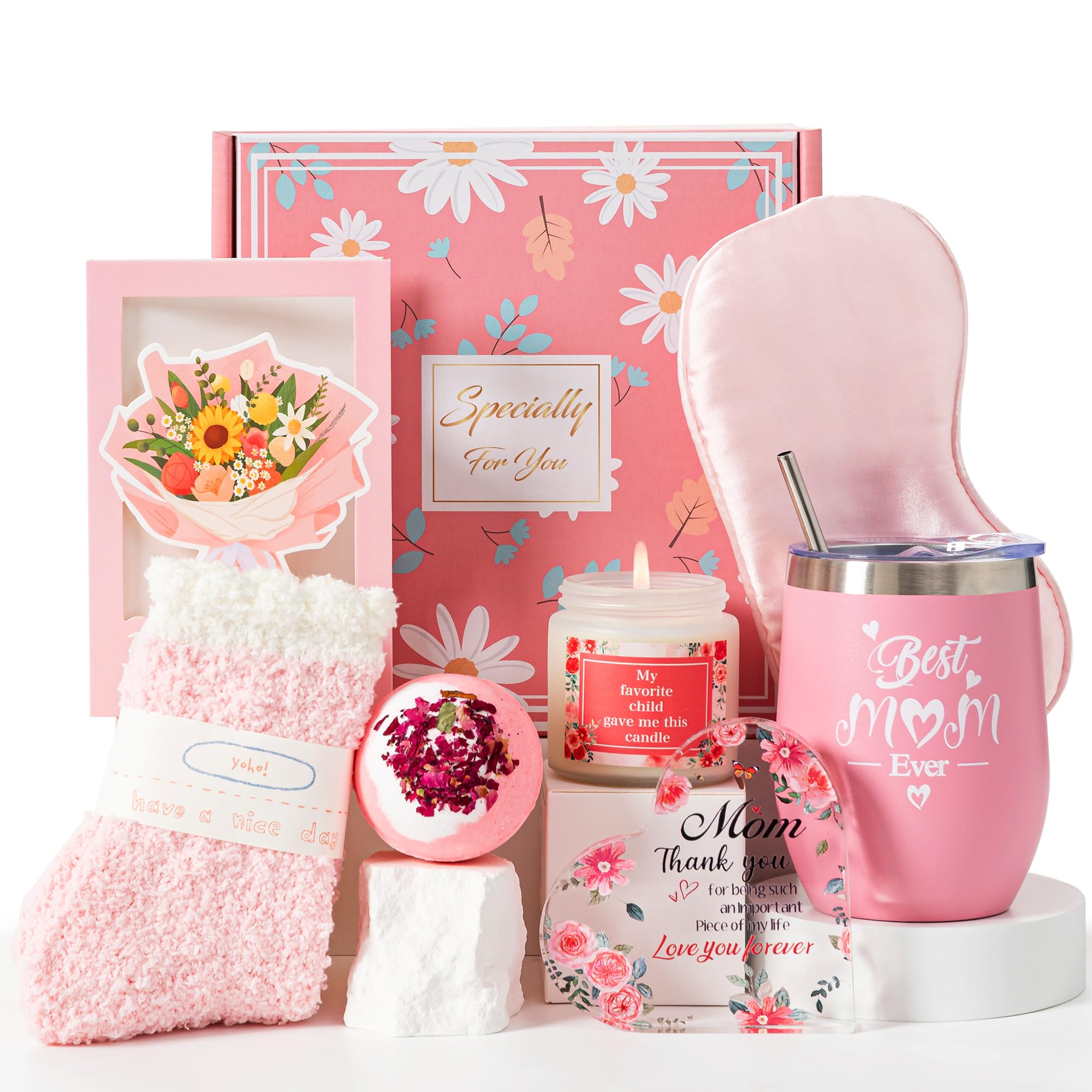 Mothers Day Gifts for Mom, Gifts Basket Box from Daughter Son Moms Birthday Gift Ideas Mother-in-law Best Mom Ever New Mom Set from Husband Relaxing SPA Get Well Soon Christmas Presents for Mom