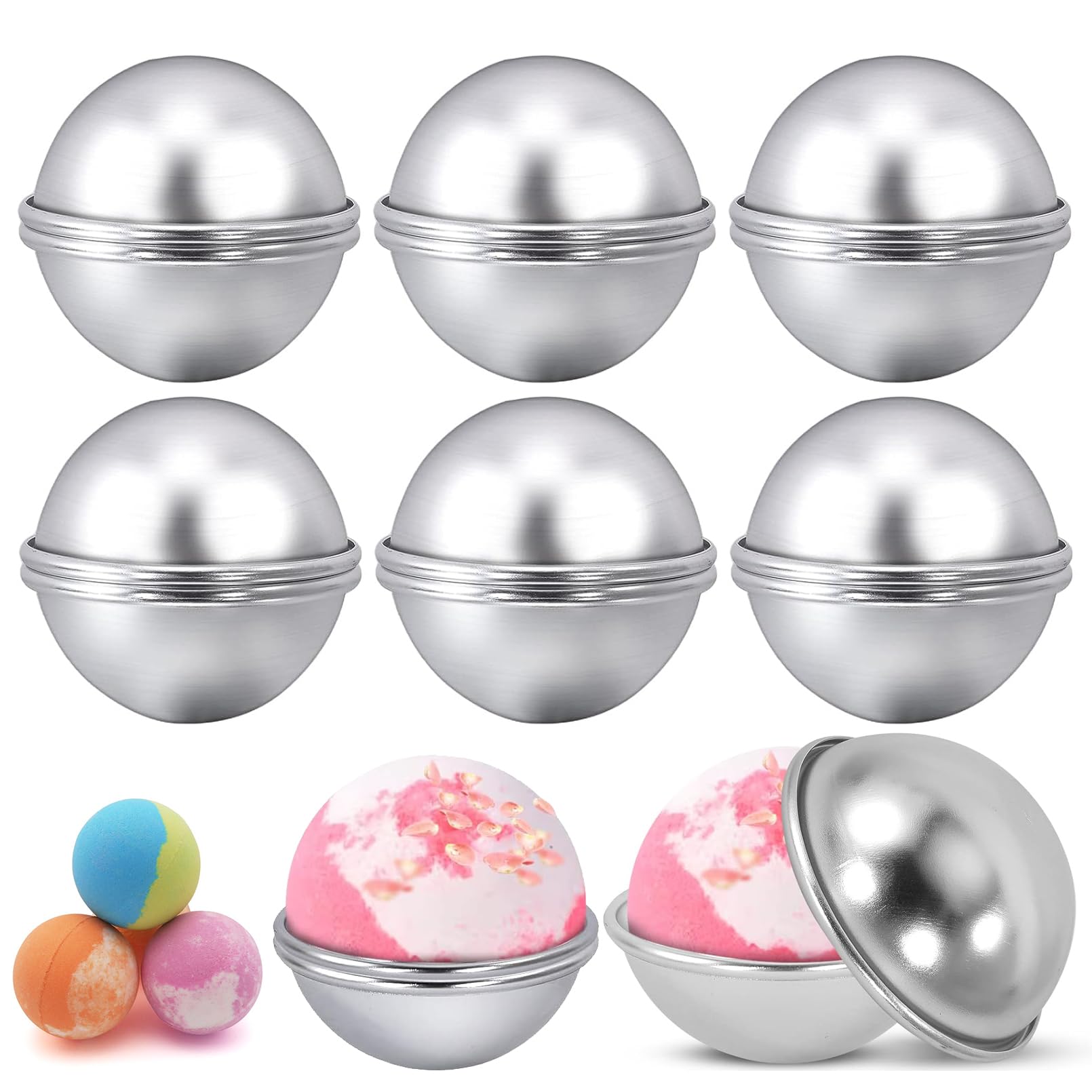 12 Pieces Bath Bomb Molds,2.1 Inches Metal Bath Bomb Mold,Bath Bomb Press for DIY Making Supplies,6 Set Bath Bomb Making Kit for Crafting Your Own Handmade SPA