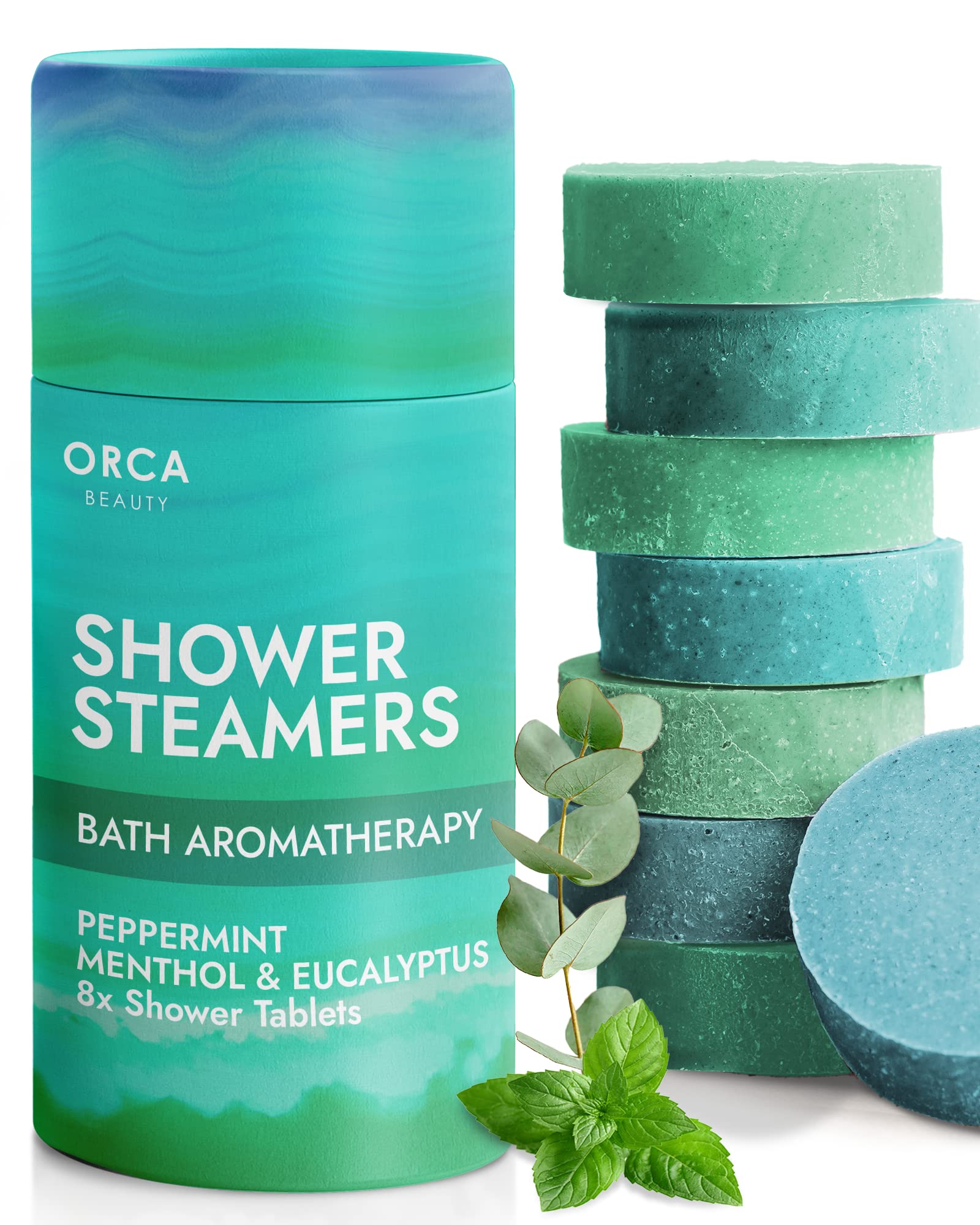 Shower Steamers Aromatherapy - Relaxation Gifts for Women, Shower Bombs, Unique Spa Gifts Shower Tablets, Stocking Stuffers for Women & Men (Peppermint and Eucalyptus Scent 8PC)