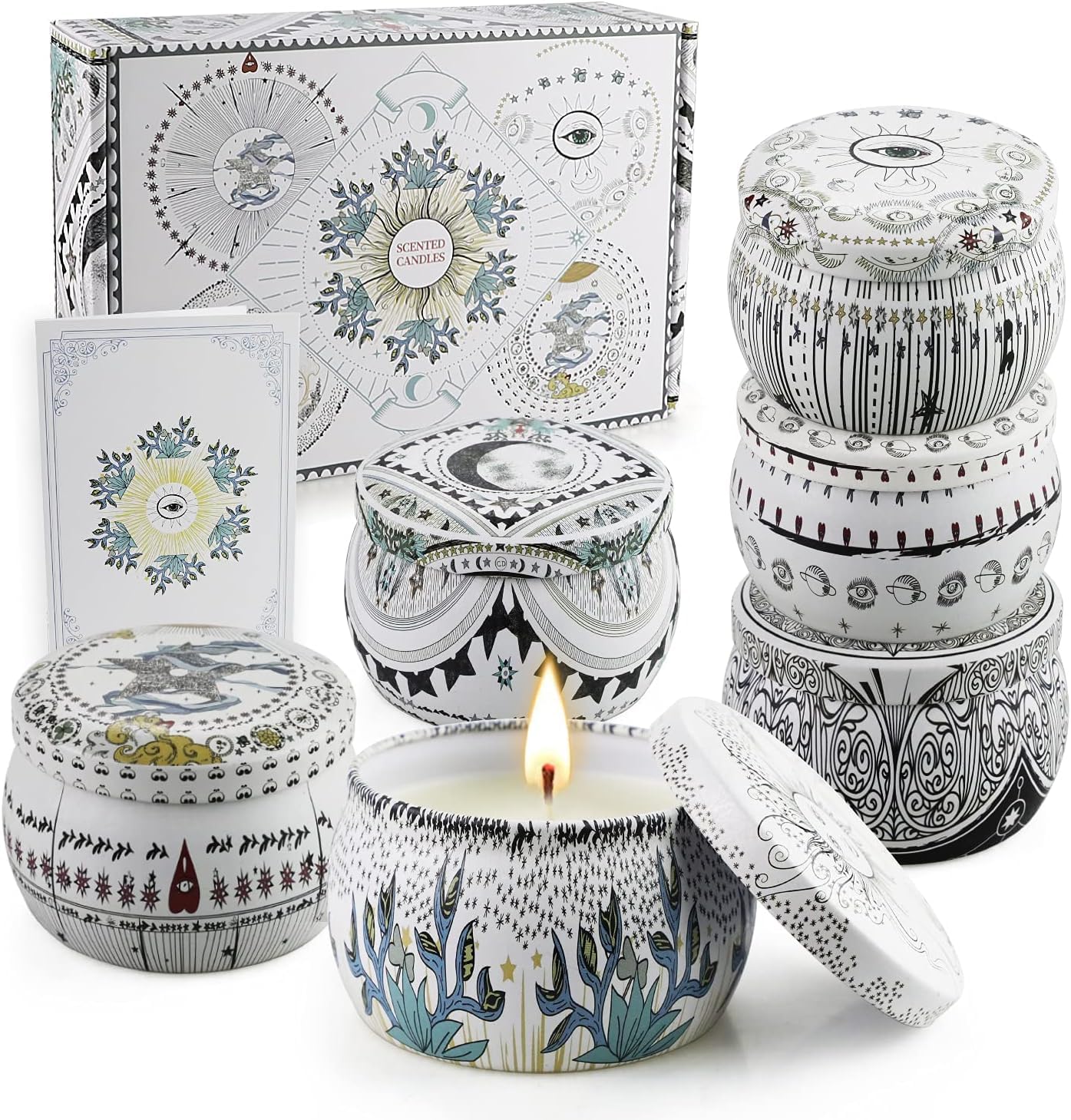 6 Pack Scented Candles Gift Set, Aromatherapy Candles for Home Scented, 200H Long Lasting Soy Wax Candle Gifts for Women, Ideal for Birthday, Mother's Day, Valentine, Christmas