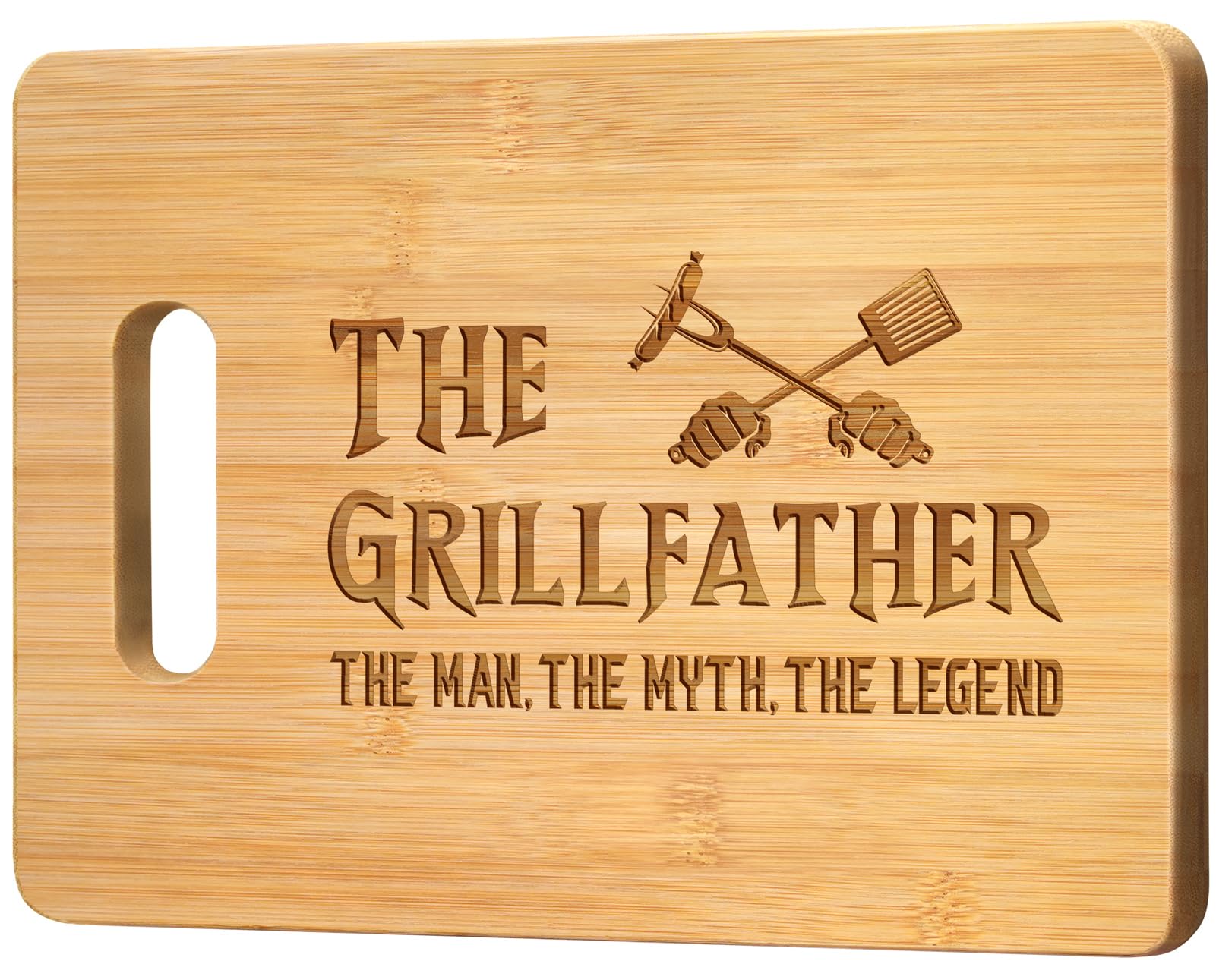 Birthday Gifts for Dad, Unique Fathers Day Dad Gifts, Engraved Bamboo Cutting Board-The Grillfather, The Man, The Myth, The Legend, Father Present from Daughter Son