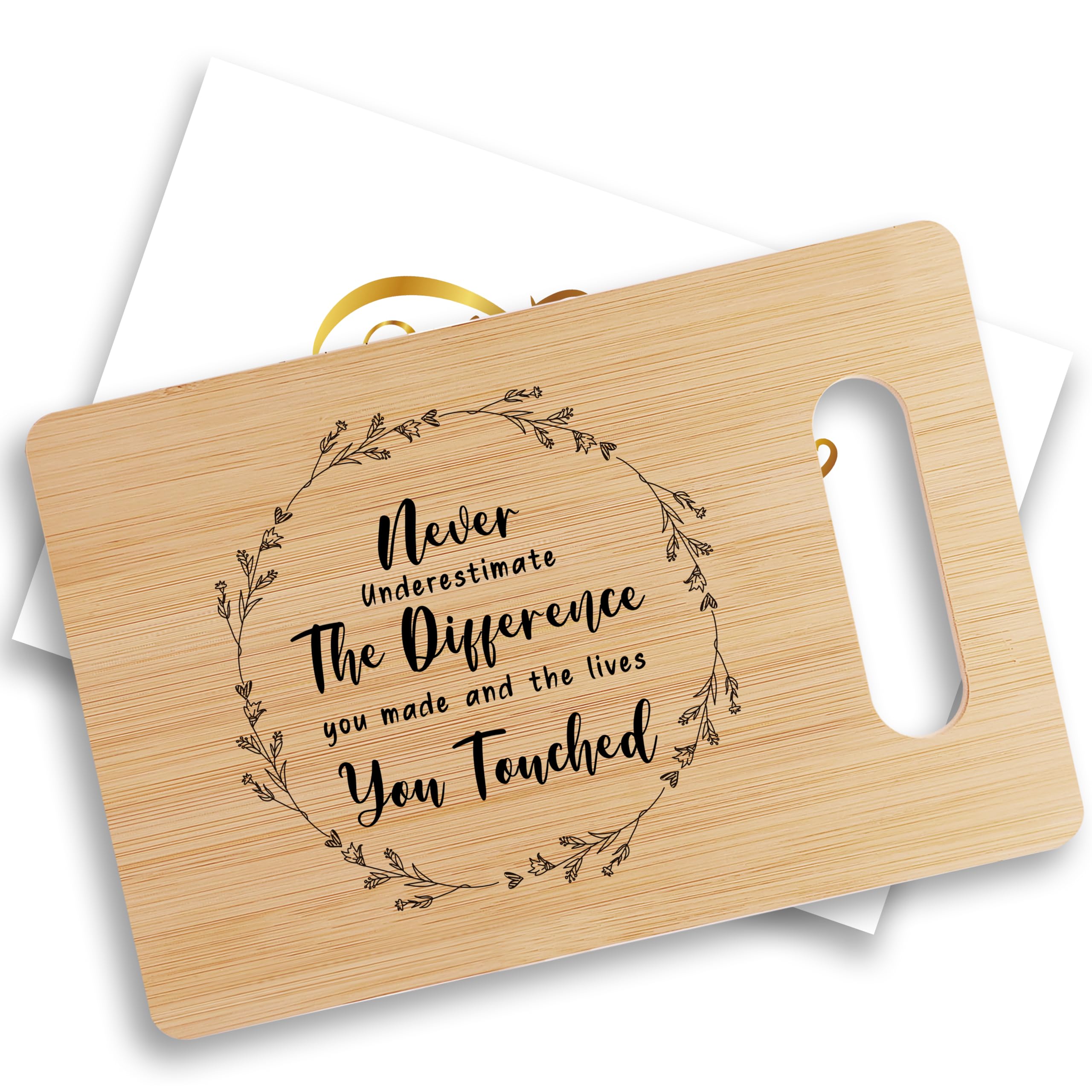 ISOVF Cutting Board Retirement Gifts for Women Men, Goodbye Farewell Inspirational Party Gifts for Coworker Boss Leader Colleague Friends, Engraved Bamboo Cooking Board-A13