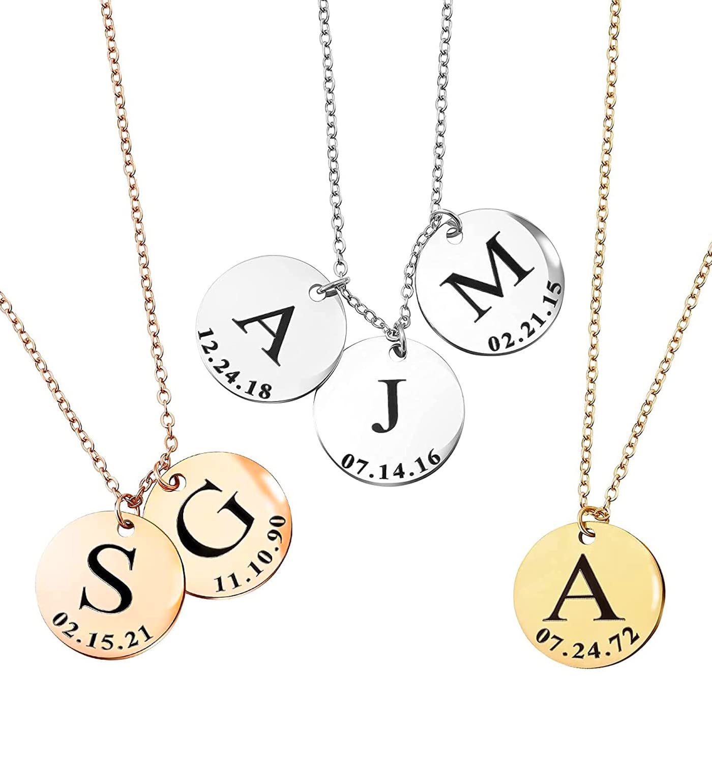 Personalized Initial Necklace for Women Mother's Day Gift for Mom, Custom Kids Name Jewelry, Unique Gifts for Teen Girls, Birthdays, and Holidays -LCN-ID
