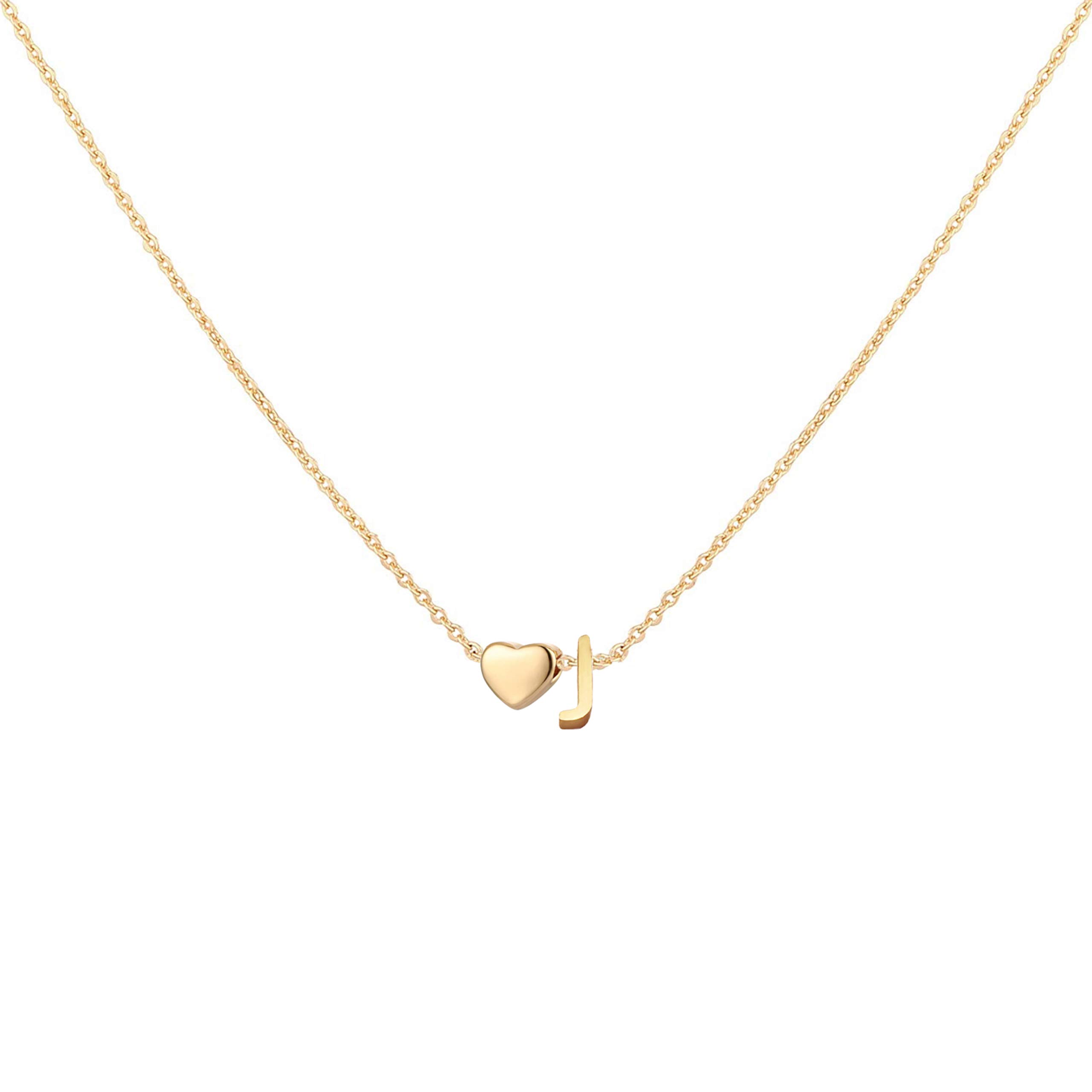 Initial Heart Necklace 18K Gold Plated Stainless Steel Tiny Heart Letter Necklace Personalized Monogram Name Necklace for Women