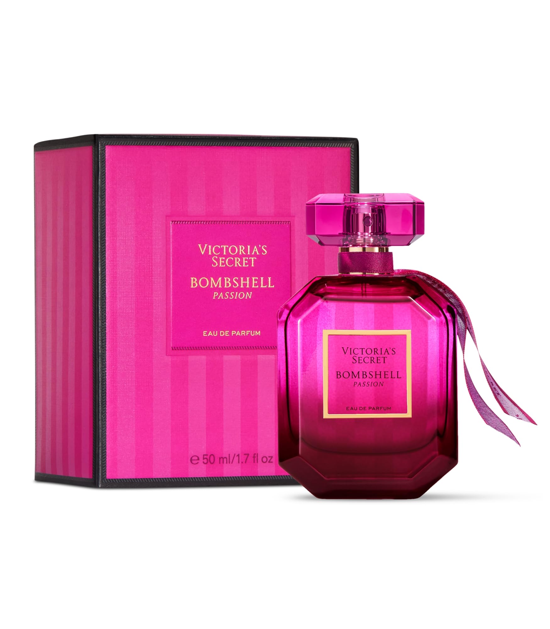 Victoria's Secret Bombshell Passion Eau de Parfum, Notes of Sparkling Cassis, Queen Peony & Fuchsia Rose, Perfumes for Women (1.7 oz)