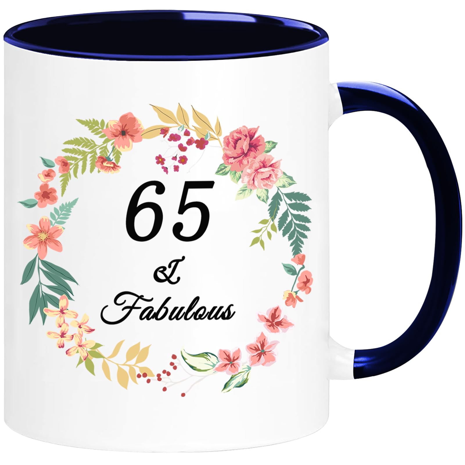 WOSIWULA 65th Birthday Mug, Turning 65 Year Old Gifts, 1960 Vintage Coffee Cup, 65th Birthday Gift Idea for Her Women Mom Wife Aunt Sister Grandma Friends, Gift Box Packaging, 11oz