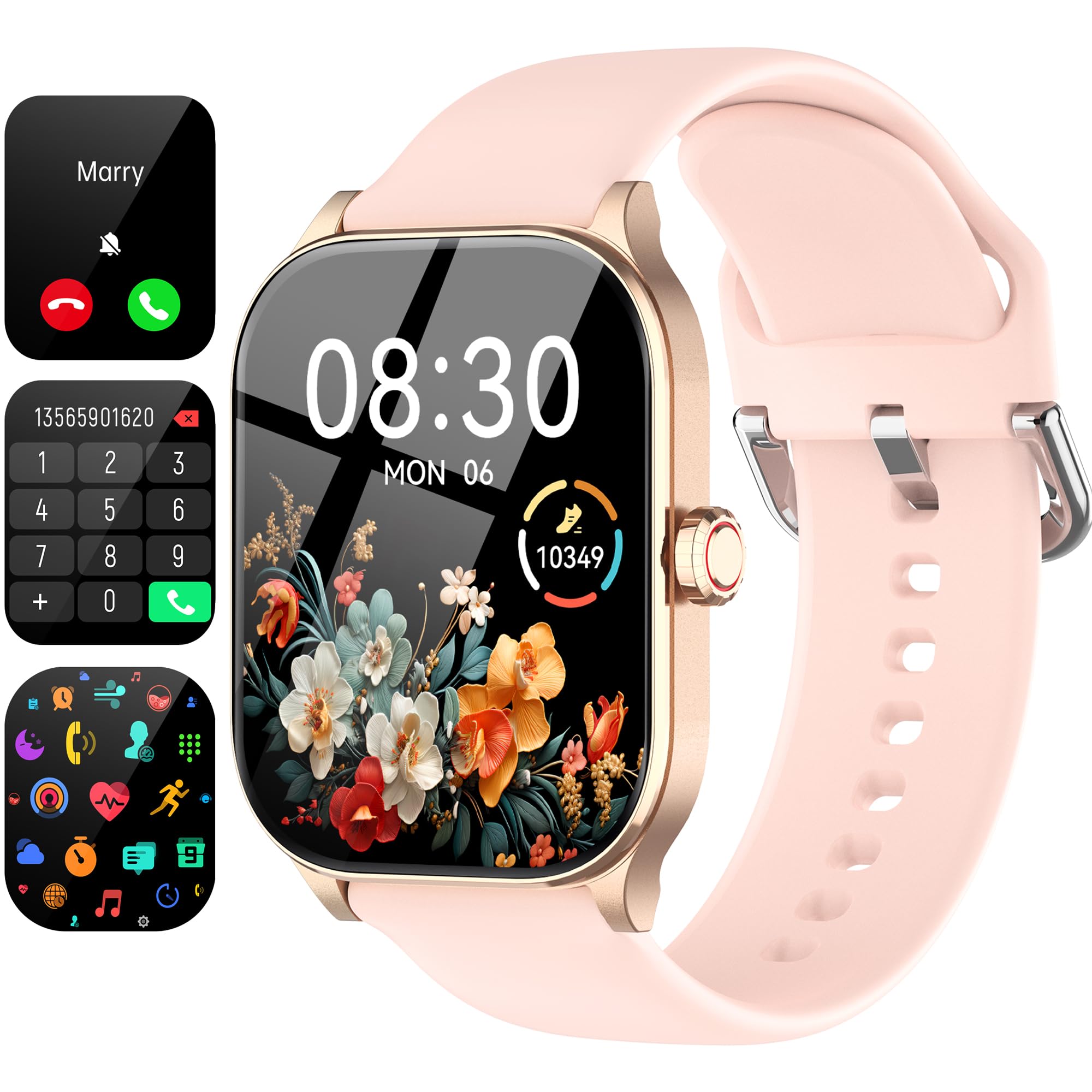Smart Watch for Women(Answer/Make Call), 1.85" HD Smartwatch, Fitness Tracker with 100+ Sport Modes, IP68 Waterproof, Heart Rate/Sleep/Spo2 Monitor, Activity Tracker for Android and iPhone
