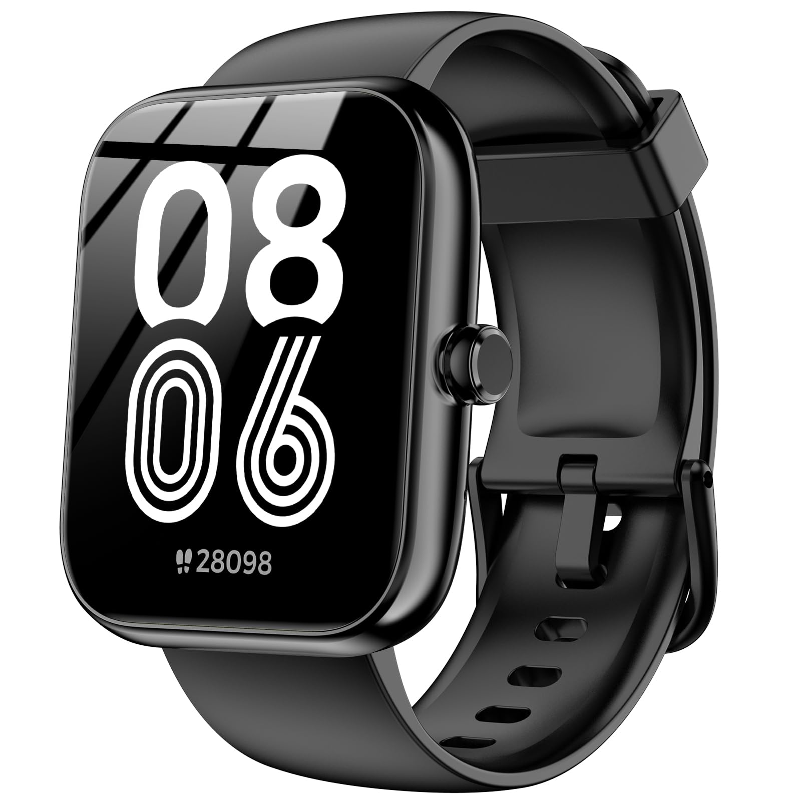 Smart Watch with Alexa & Bluetooth Calls, 1.83" HD Fitness Tracker for Men Women, IP68 Waterproof, 120+ Workout Modes, 24/7 Heart Rate/Sleep Tracking, iOS Android Compatible (Black)