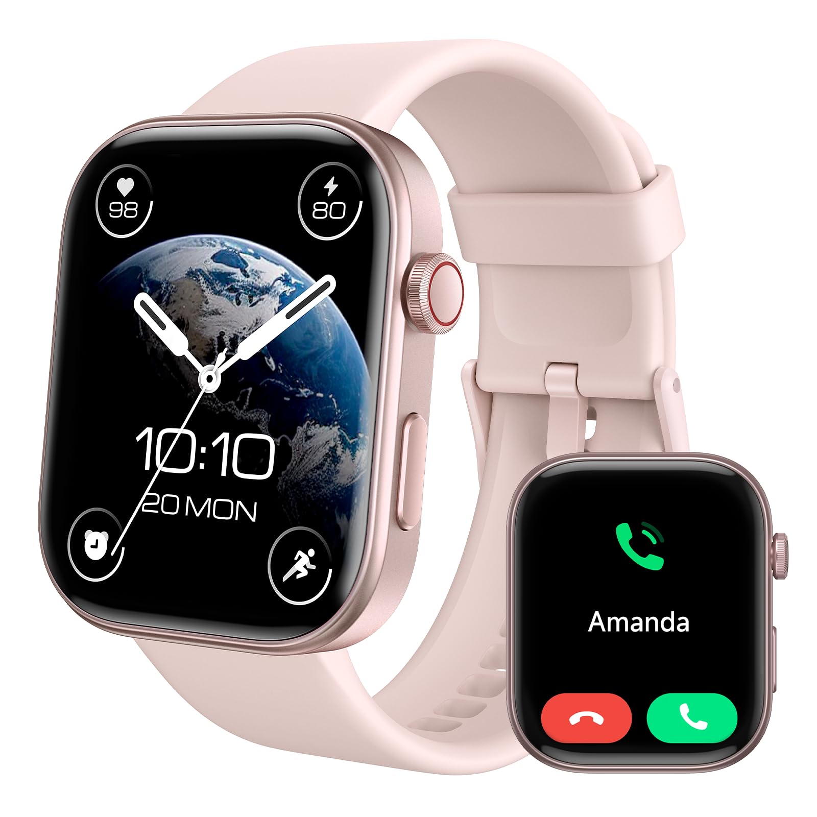 Fitpolo Smart Watches for Women, [1.99" AMOLED Screen] Smartwatch Fitness Tracker with Bluetooth Calls, AI Control, Heart Rate/SpO2/Sleep Monitor, 12 Days Battery, 3ATM Waterproof for Android iPhone