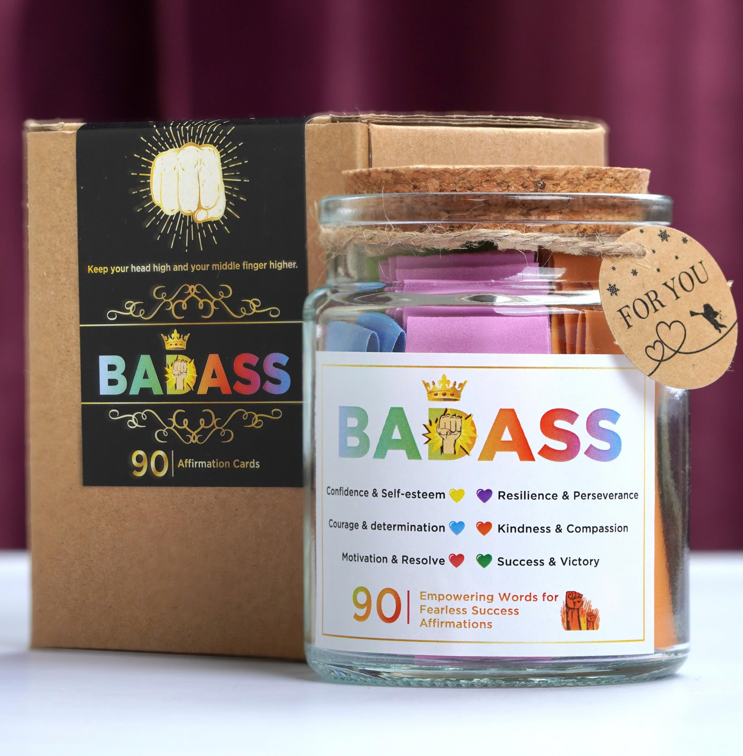 Badass Affirmations for Women - 90 Daily Affirmation Cards for Confidence, Badass Gifts For Women & Positive Affirmations Cards, Affirmations For A Badass