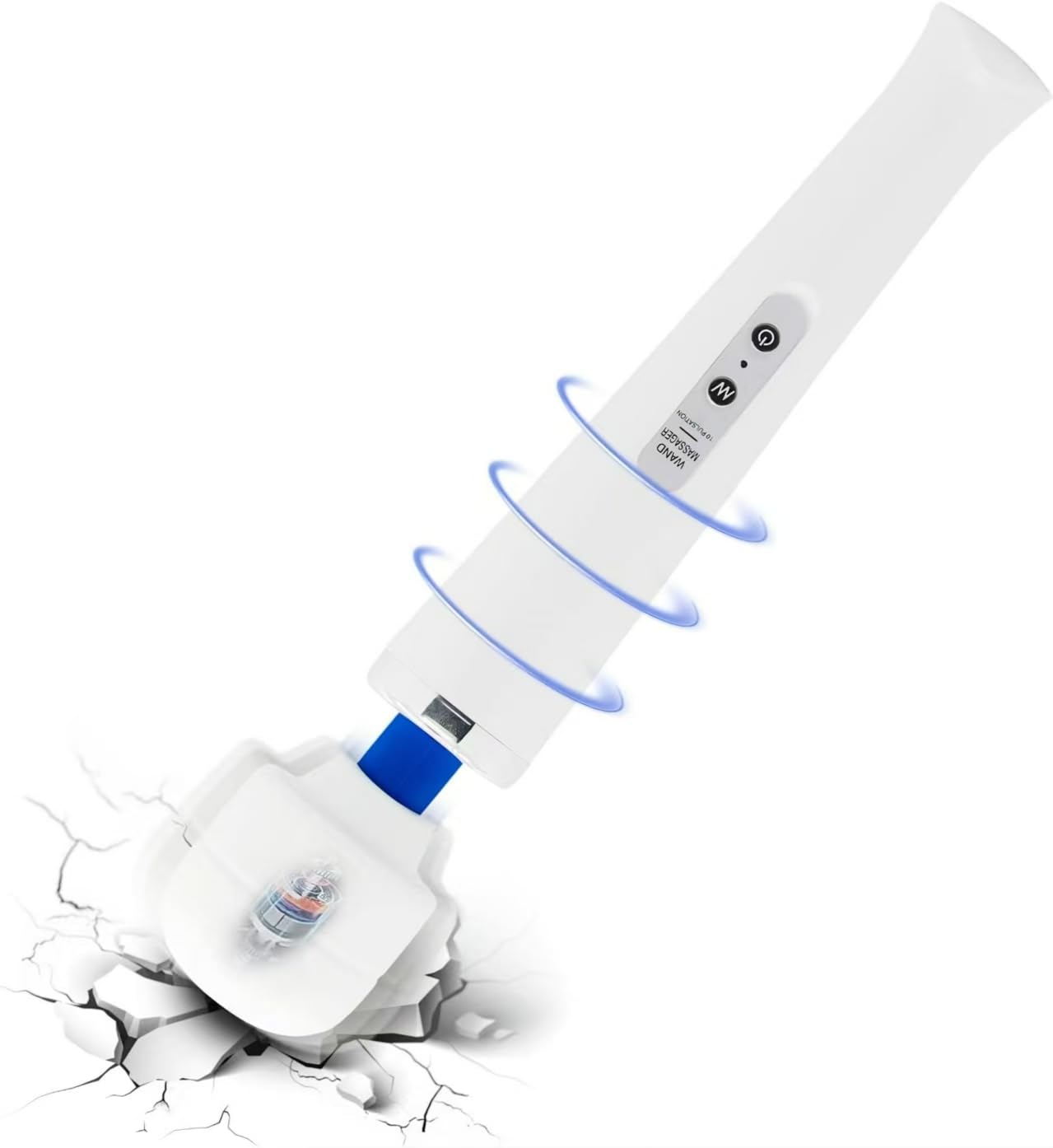 Wireless Handheld Massager for Neck Back Shoulder Muscle Relaxation- Deep Tissue Percussion Muscle Massager with 10 Modes & 5 Speeds, Portable & Rechargeable Electric Body Massager (White)