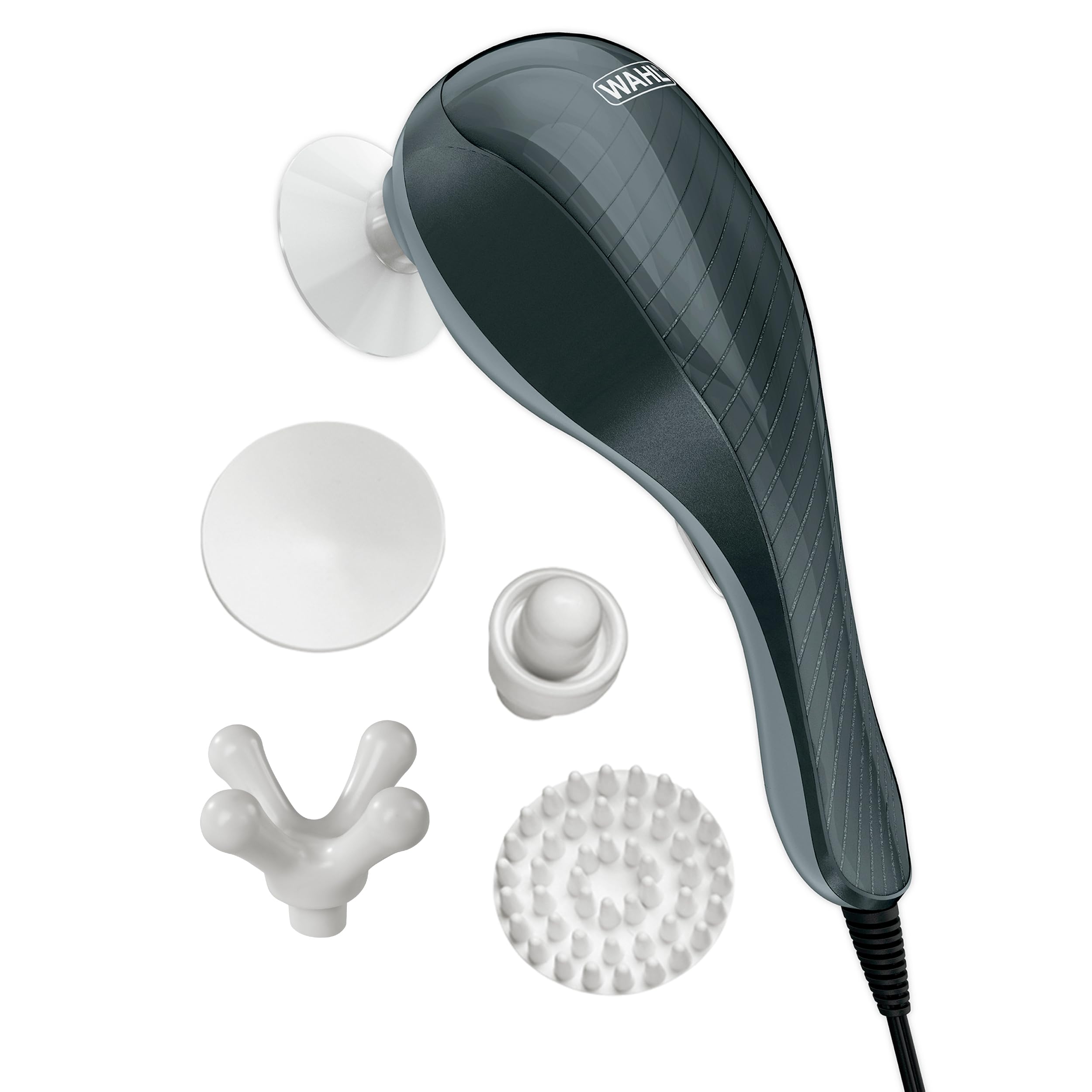 Wahl Soothing Vibration Corded Massager with 4 Attachment Heads, 2 Speed Massage Tool for Pressure & Pain Relief on The Face, Neck and Head, FSA Eligible, Model 4120-600