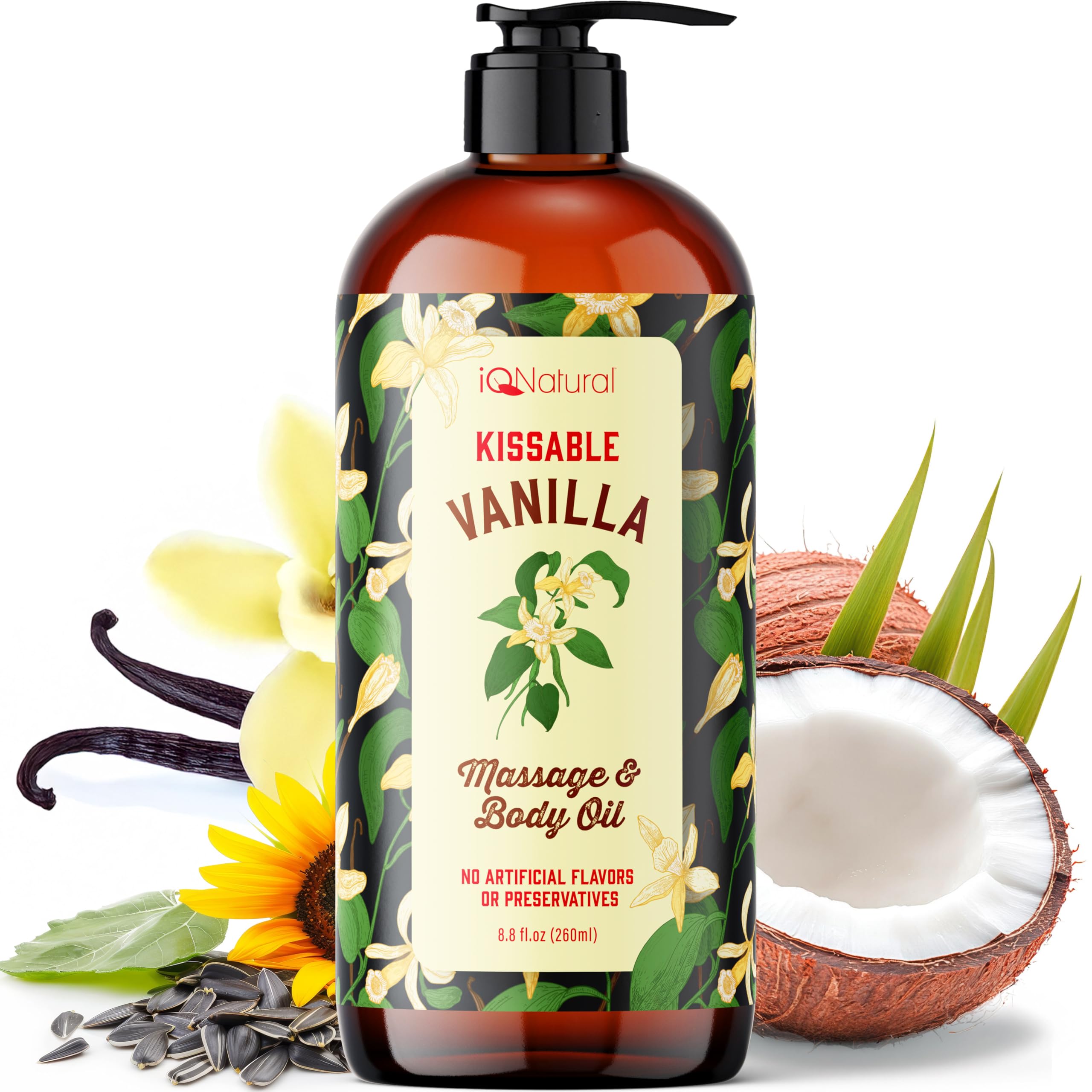 Edible Massage Oils for Date Night, Oil for Massage Therapy, Body Oil for Intimacy, Sensual Massage Oil, Warming Massage Oils for Date Night Heat Edible, Couples Massage Oil–8oz(237ml)
