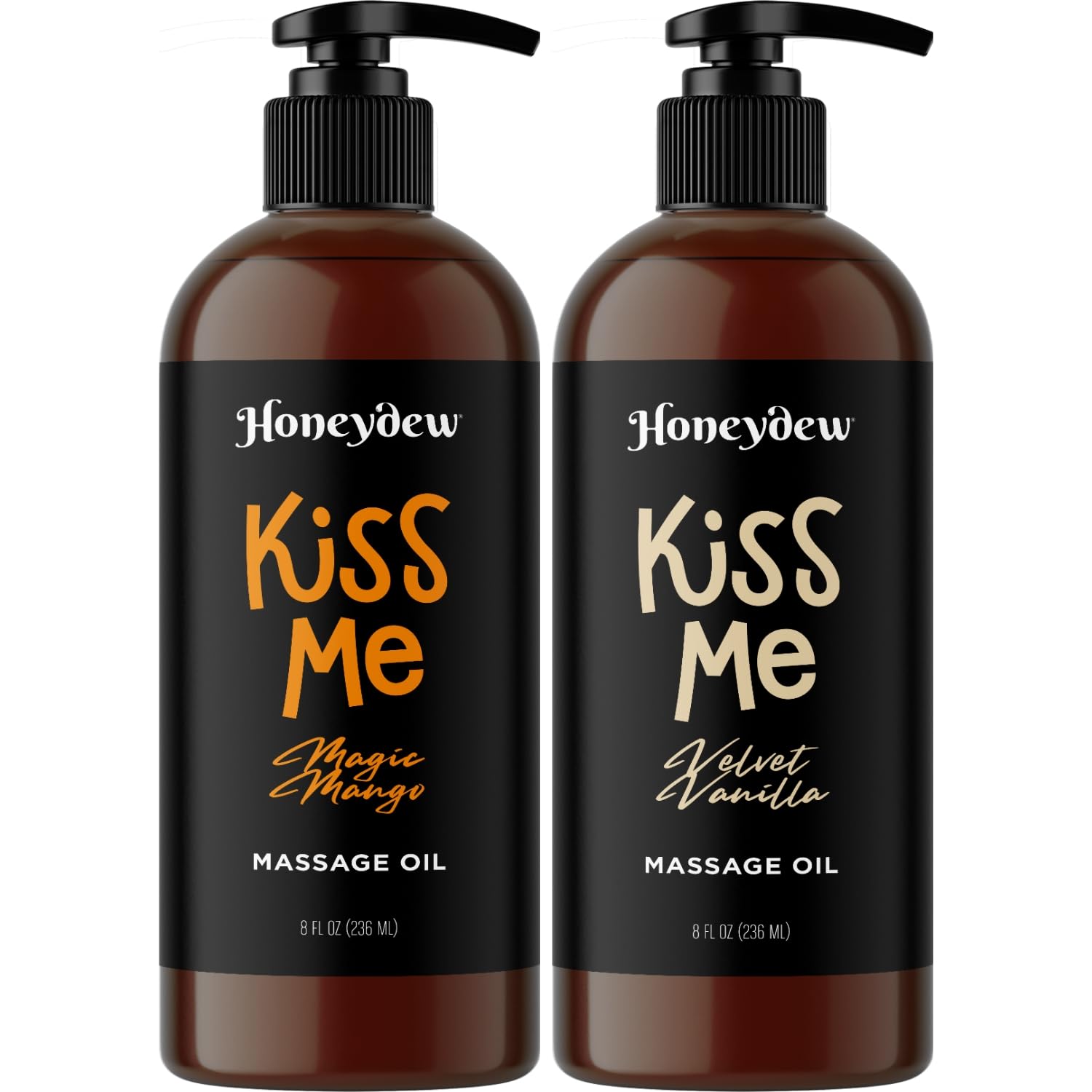 Sweet and Sensual Massage Oils for Couples - Mango and Vanilla Romantic Full Body Massage Oils with Sweet Almond Oil for Easy Gliding Special Moments - Therapeutic Grade Scented Body Oils