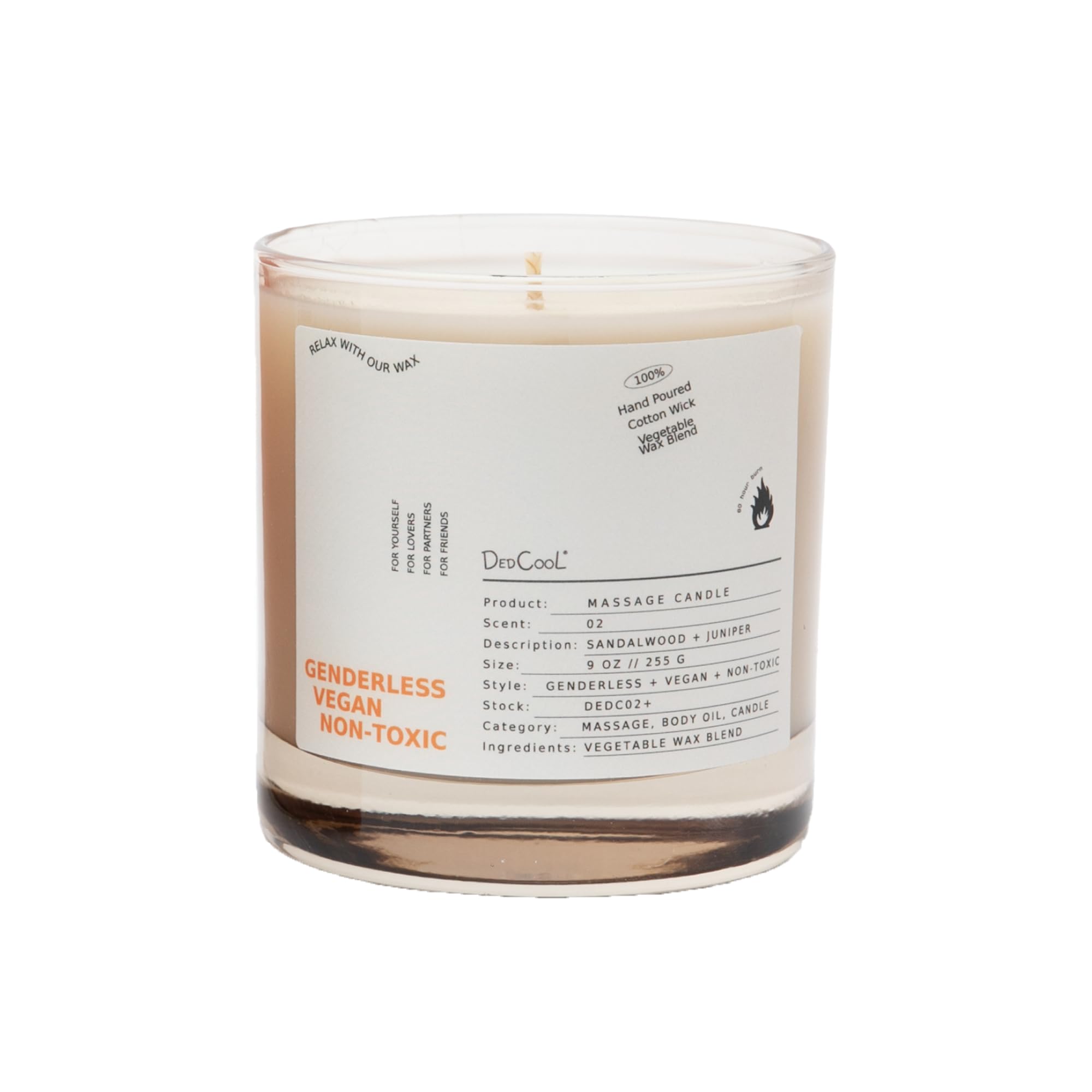 DedCool Massage Soy Wax Candle (Fragrance 02, 9 oz | 255 g) Moisturizing Body Oil Candles for Women, Men & Romantic Couples, Sensual Massage Candle for Date Night, Essential Oil, Clean, Non-Toxic