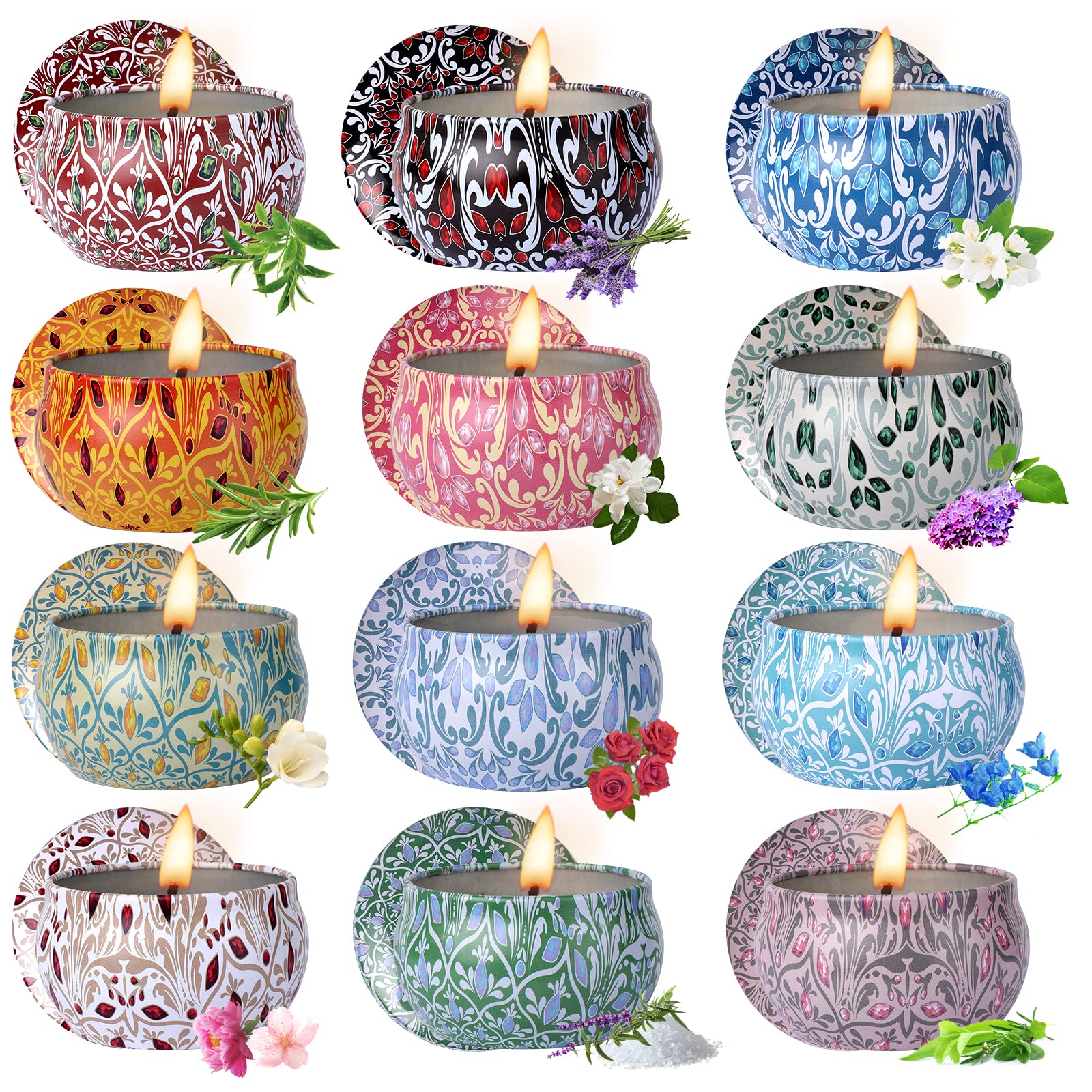 Scented Candles for Women, Candles for Home Scented, 12 Pack Soy Wax Christmas Gifts Sets, Birthday Gifts for Women Best Friends Sister Colleague