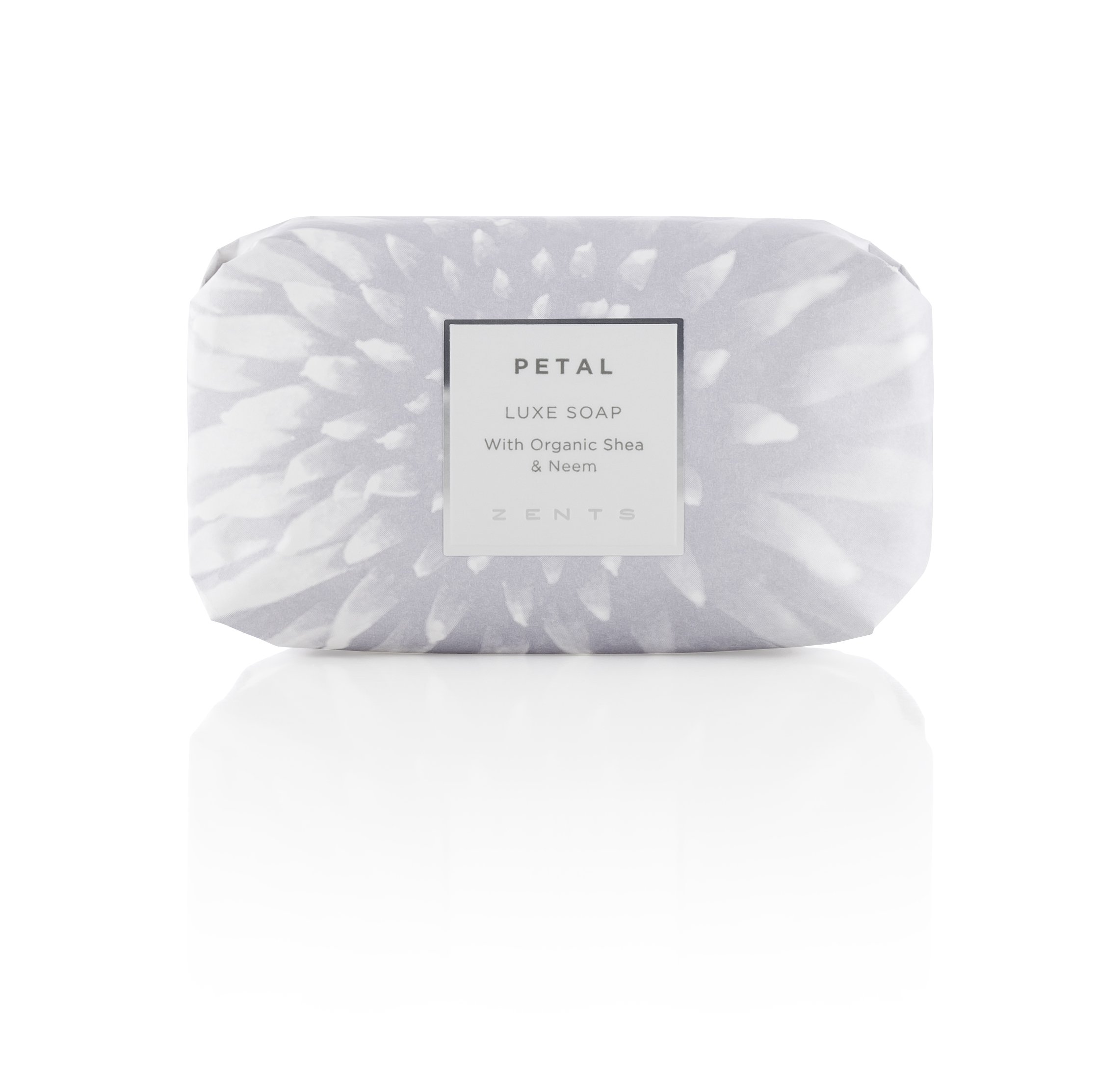 Zents Triple-Milled Luxe Bar Soap (Petal Fragrance) | Moisturizing Soap with Organic Shea Butter | Gentle Hand & Body Wash | Nourishes & Softens Skin | 5.7 oz