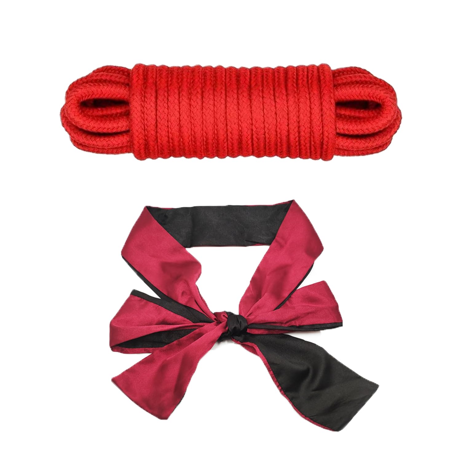 BDSM Bondage Set Adult Sex Toys for Women, BDSM Toys Kit Women Sex Toys with 1Pcs Bondage Rope & 1Pcs Sex Blindfold, Bondage Restraints Sex Rope & Eye Mask Satin Blindfold Bondage Gear & Accessories